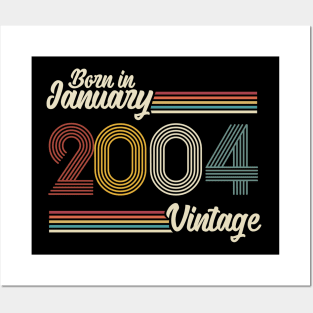 Vintage Born in January 2004 Posters and Art